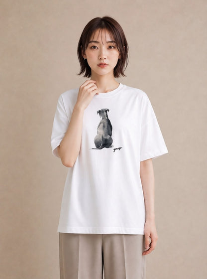Tシャツ レディース 犬 いぬ イラスト カジュアル 女子会 お揃い 白T YMAZO