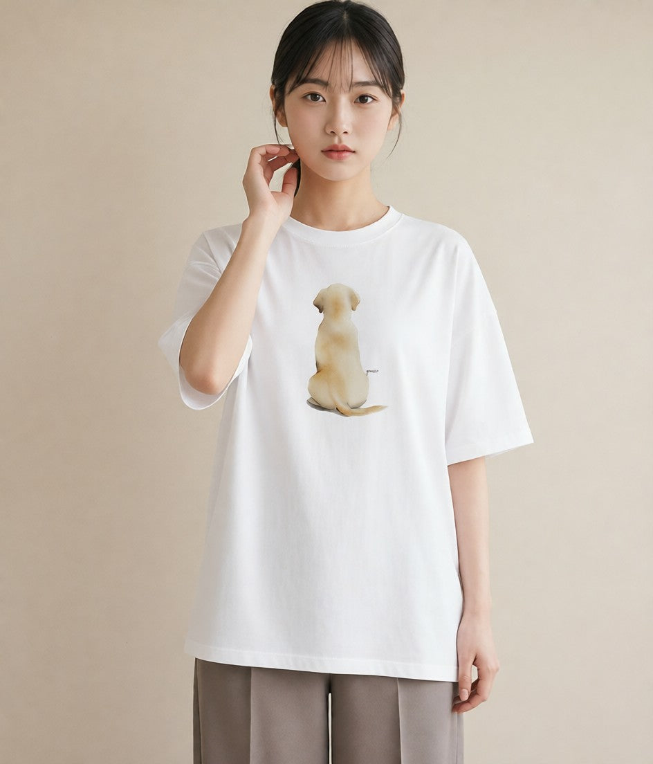 グラフィックTシャツ レディース ラブラドールレトリバー 犬 いぬ イラスト 姉妹 送別ギフト 白T YMAZO