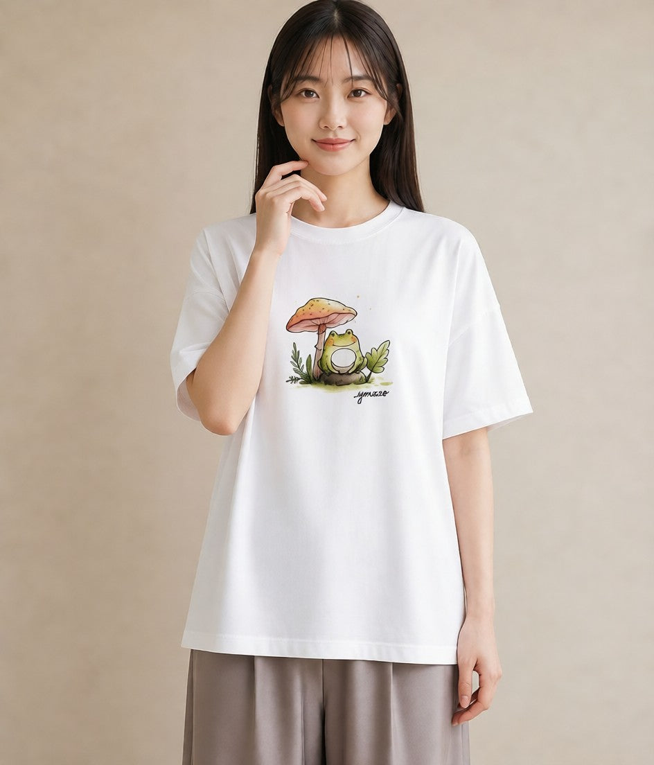 プリントTシャツ レディース チンアナゴ 海の生き物 海 イラスト ゆるコーデ ビーチ デイリーウェア 白T YMAZO
