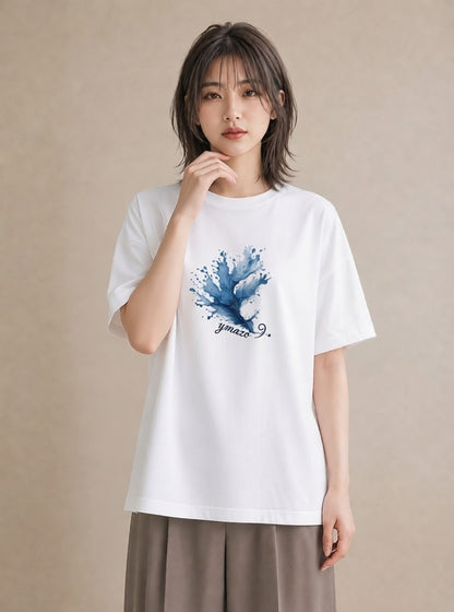 デザインTシャツ レディース 魚座 星空 宇宙 イラスト アート風 カフェ巡り 女子会 白T YMAZO