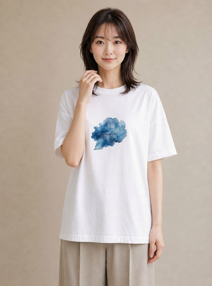 デザインTシャツ レディース 獅子座 星空 宇宙 イラスト カフェコーデ クリスマス 旅行 白T YMAZO
