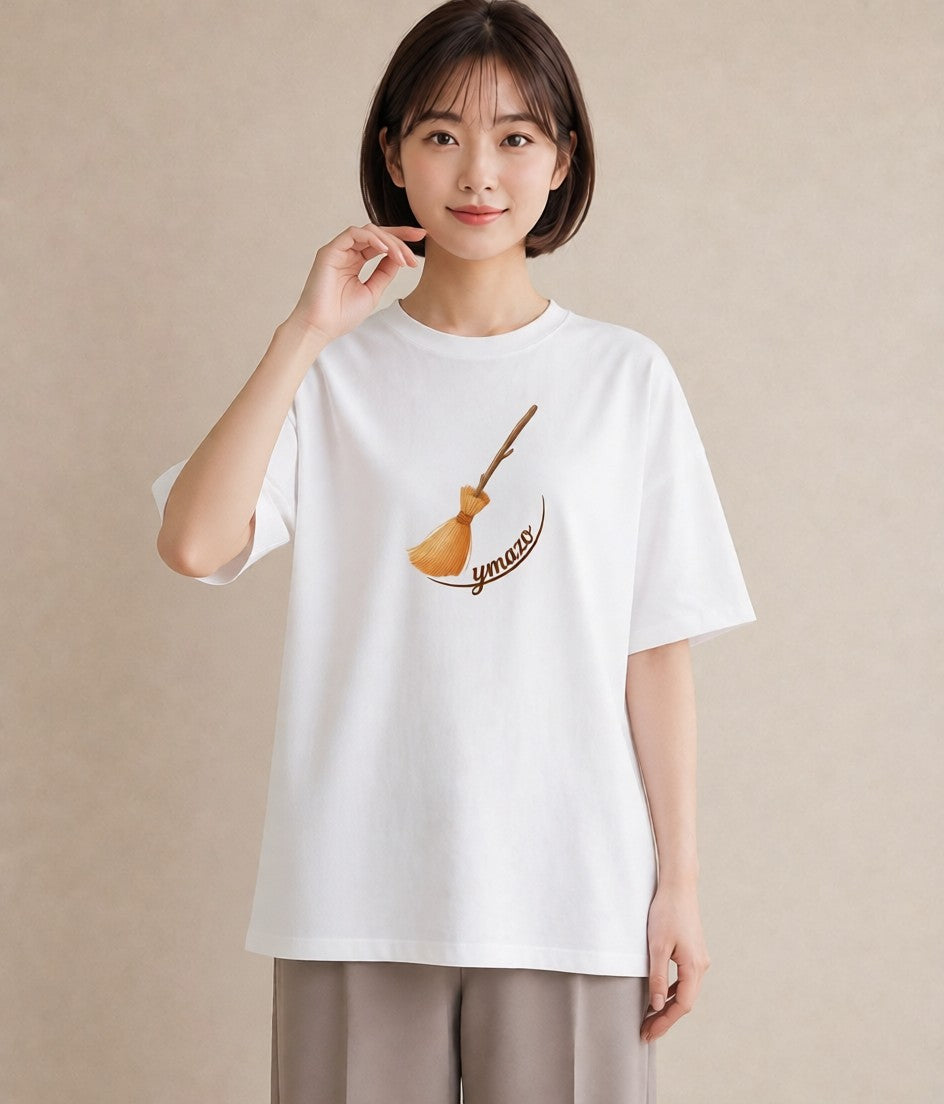 Tシャツ レディース 手鏡 アンティーク レトロ ナチュラル イラスト 個性的 クリスマス 旅行 白T YMAZO