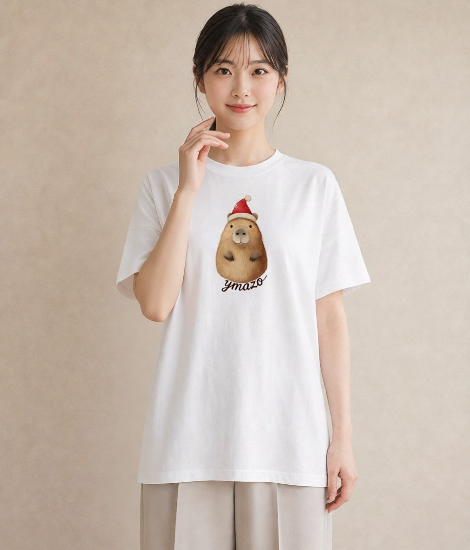 プリントTシャツ レディース ジャンガリアンハムスター ペット 動物 イラスト シンプル 休日 ペアコーデ 白T YMAZO