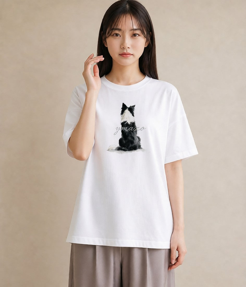 プリントTシャツ レディース 犬好き 犬 いぬ イラスト きれいめカジュアル ホワイトデー 春服 白T YMAZO