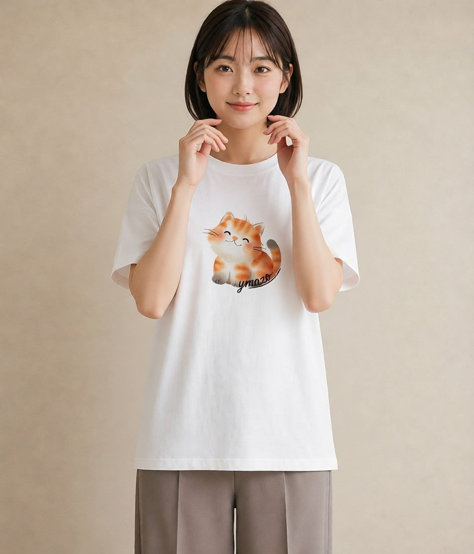 デザインTシャツ レディース とら 動物 アニマル イラスト きれいめ 秋コーデ おしゃれギフト 白T YMAZO