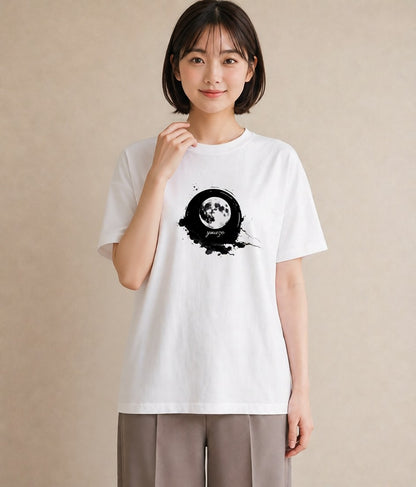 プリントTシャツ レディース 青の水彩 風景 ブルー ナチュラル アンティーク イラスト お洒落 送別ギフト 通勤 白T YMAZO
