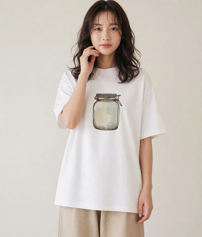 グラフィックTシャツ レディース ハニー 食べ物 フード イラスト こなれ感 通勤 在宅 白T YMAZO