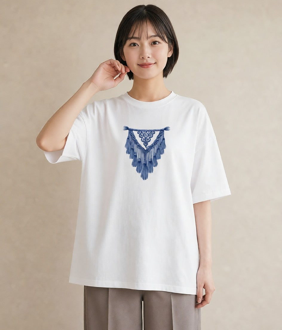 半袖Tシャツ レディース 風鈴 ガラス 夏 ナチュラル アンティーク イラスト ミニマル 春服 ミセス 白T YMAZO