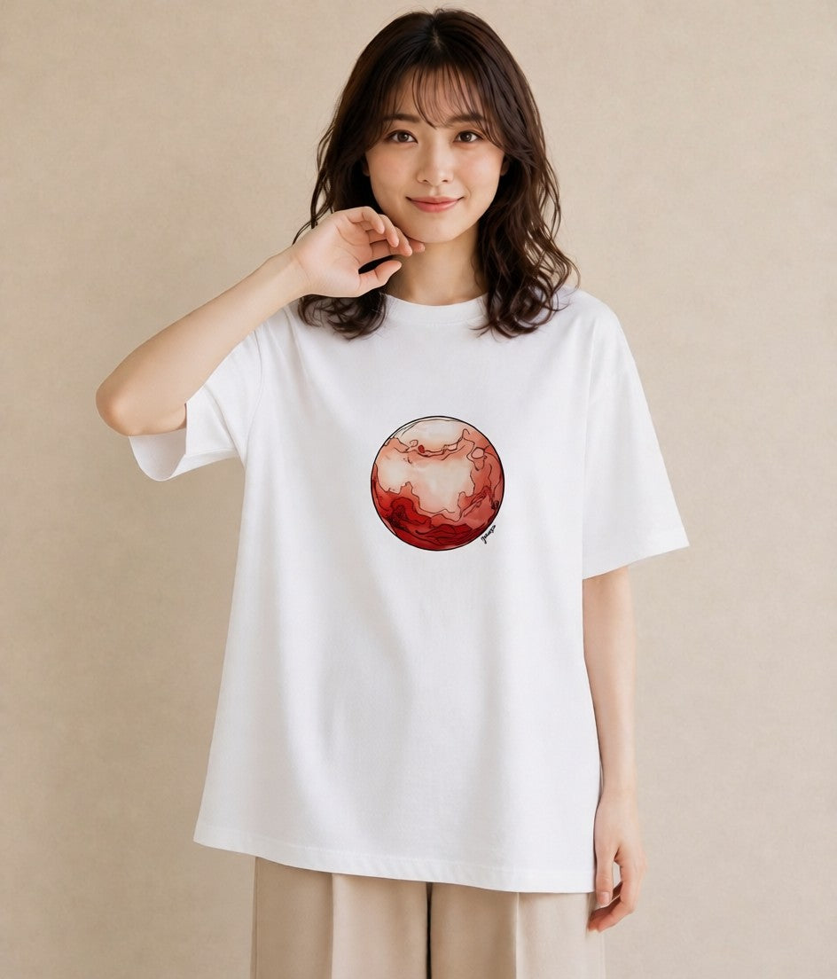 半袖Tシャツ レディース 魚座 星空 宇宙 イラスト ゆるコーデ ホワイトデー 春服 白T YMAZO