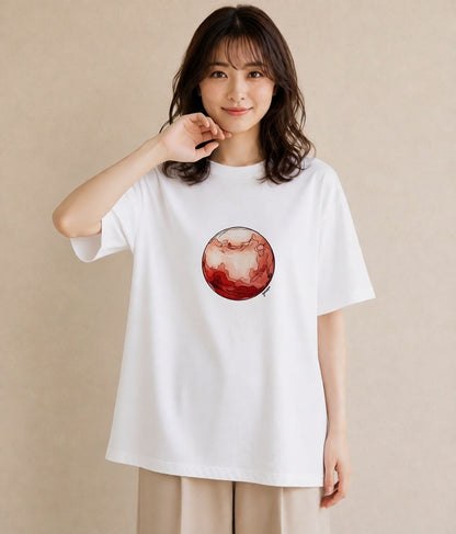 半袖Tシャツ レディース 魚座 星空 宇宙 イラスト ゆるコーデ ホワイトデー 春服 白T YMAZO