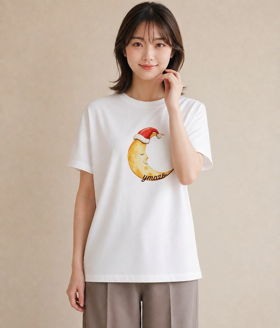 グラフィックTシャツ レディース 月 星空 宇宙 イラスト モード 誕生日プレゼント 綿100 白T YMAZO