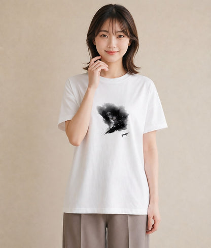 プリントTシャツ レディース 牡羊座 星空 宇宙 イラスト 旅行コーデ 送別ギフト 通勤 白T YMAZO