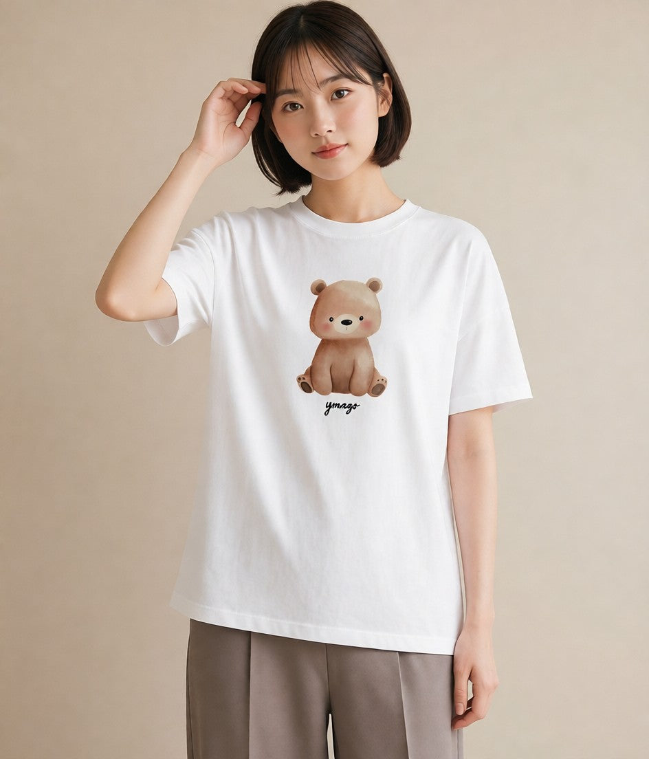 Tシャツ レディース コアラ 動物 アニマル イラスト ラフカジュアル 綿100 デート 白T YMAZO