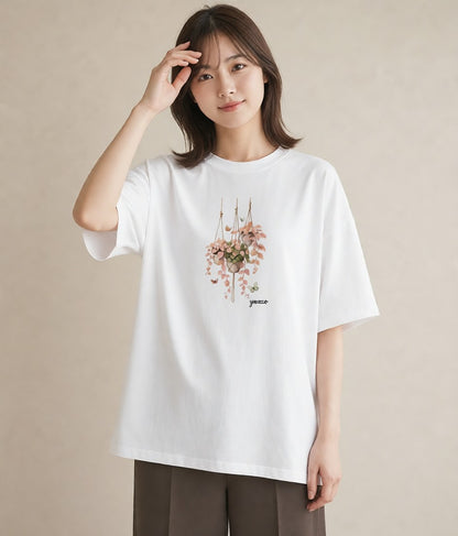 Tシャツ レディース 風鈴 ガラス 夏 ナチュラル アンティーク イラスト 抜け感 休日 ペアコーデ 白T YMAZO