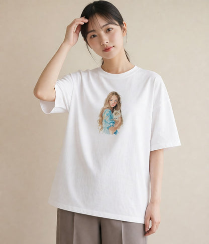 半袖Tシャツ レディース ラグドール 猫 ねこ イラスト カジュアル 女子会 お揃い 白T YMAZO