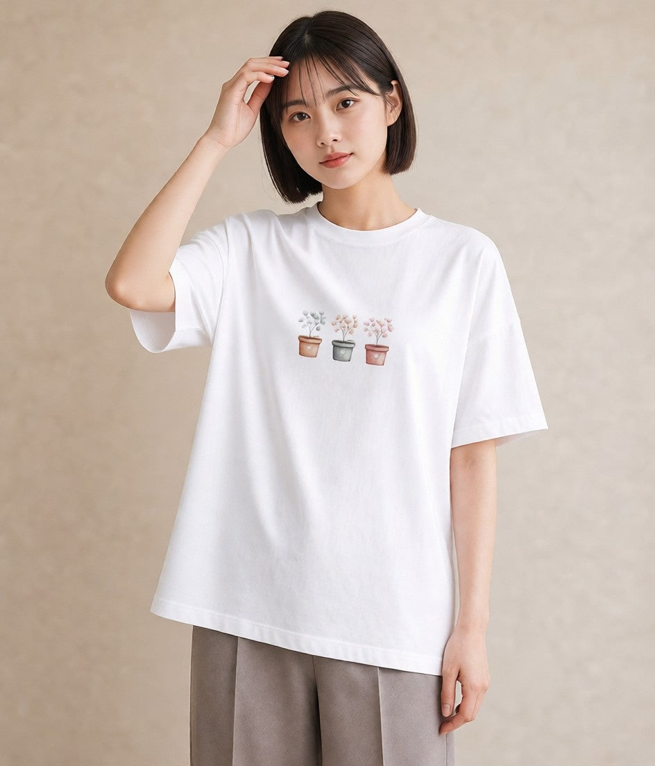半袖Tシャツ レディース 夕暮れ バルコニー 夕焼け ナチュラル アンティーク イラスト ガーリー 女子会 お揃い 白T YMAZO
