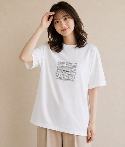 半袖Tシャツ レディース 海 リゾート 夏 イラスト レトロ 旅行 母娘コーデ 白T YMAZO