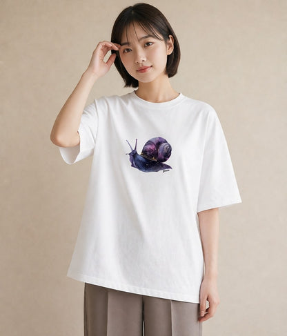 Tシャツ レディース ダンゴムシ 昆虫 虫 イラスト 水彩風 女性 旅行用 白T YMAZO