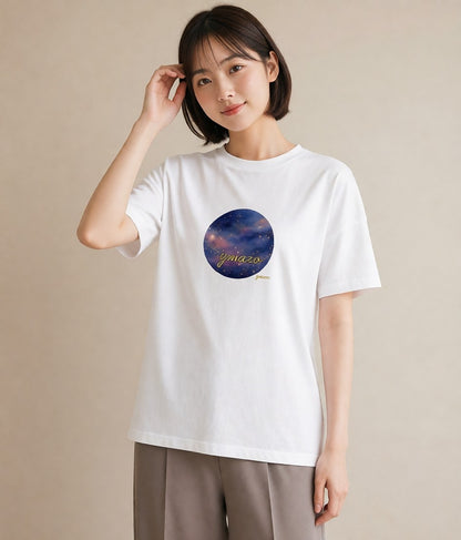 デザインTシャツ レディース 蠍座 星空 宇宙 イラスト ユニーク ペアコーデ 秋コーデ 白T YMAZO