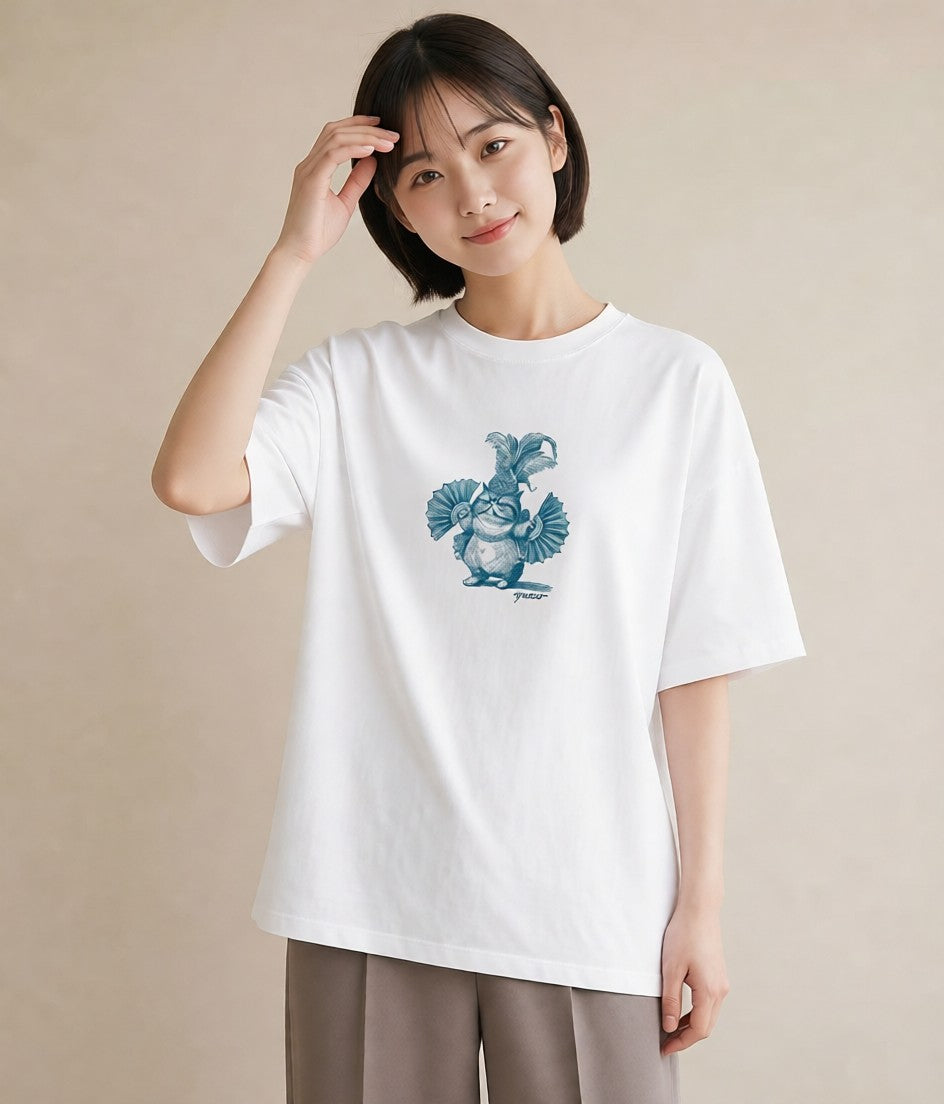 プリントTシャツ レディース エキゾチックショートヘア 猫 ねこ イラスト カフェコーデ ホワイトデー 春服 白T YMAZO