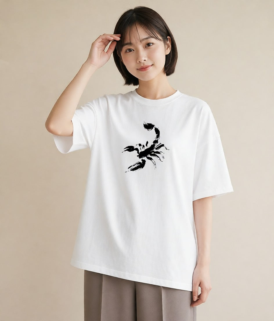 グラフィックTシャツ レディース 蠍座 星空 宇宙 イラスト 上品 夏コーデ 通学 白T YMAZO