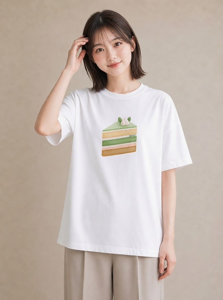 半袖Tシャツ レディース キャンディ 食べ物 フード イラスト カフェコーデ 帰省 ラフ 白T YMAZO