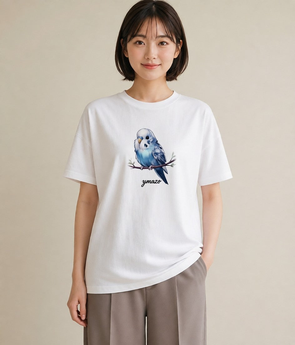 プリントTシャツ レディース ことり ペット 動物 イラスト ボタニカル お揃い 親子 白T YMAZO