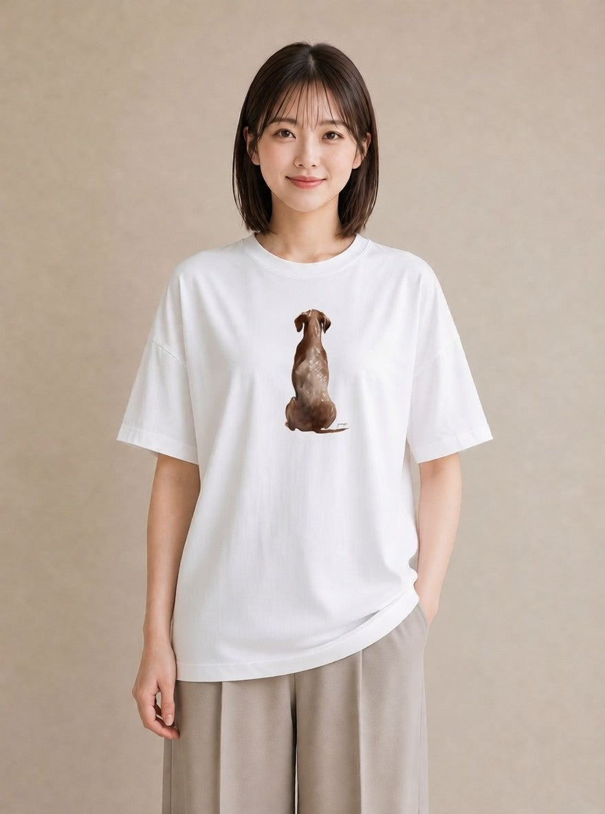 グラフィックTシャツ レディース 保護犬 犬 いぬ イラスト シンプル 秋コーデ おしゃれギフト 白T YMAZO