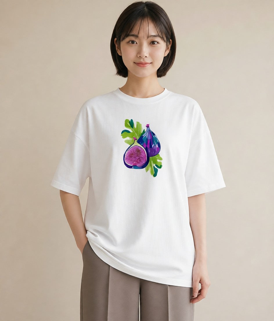 グラフィックTシャツ レディース 木の実 植物 ボタニカル イラスト こなれ感 春コーデ 姉妹 白T YMAZO
