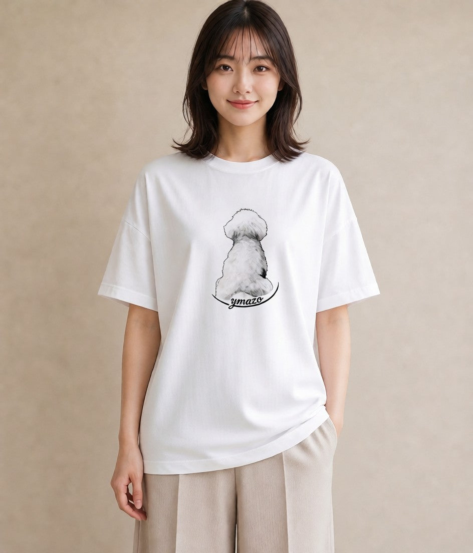 半袖Tシャツ レディース 保護犬 犬 いぬ イラスト お洒落 ギフト 母の日 白T YMAZO