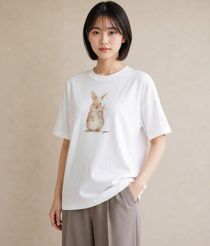 Tシャツ レディース ホーランドロップ ペット 動物 イラスト カフェコーデ デート 帰省 白T YMAZO