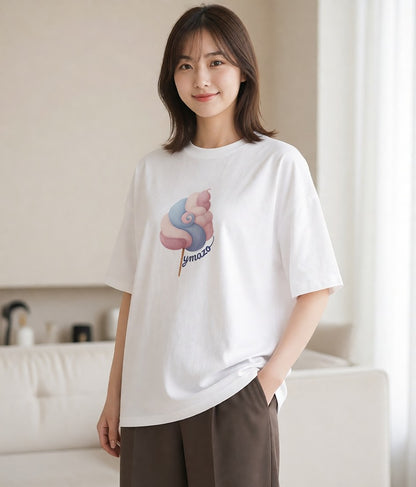 デザインTシャツ レディース キャンディ 食べ物 フード イラスト 可愛い 20代 カジュアルコーデ 白T YMAZO