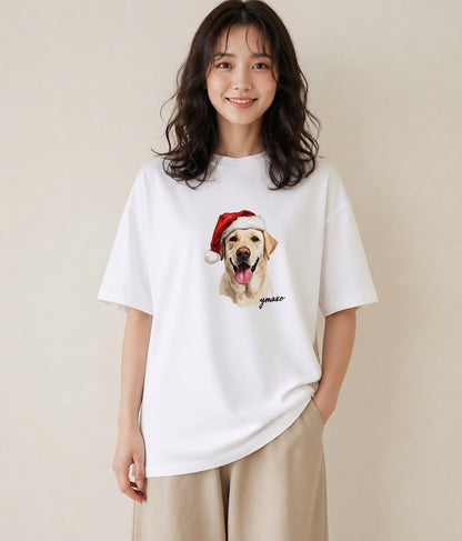 半袖Tシャツ レディース ラブラドールレトリバー 犬 いぬ イラスト 手描き風 公園 ママ 白T YMAZO