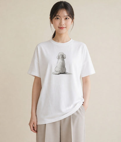 デザインTシャツ レディース ビションフリーゼ 犬 いぬ イラスト レトロ 母の日 ビーチ 白T YMAZO