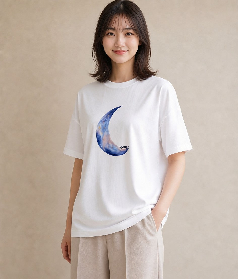 グラフィックTシャツ レディース 双子座 星空 宇宙 イラスト ニュアンス カフェ服 クリスマス 白T YMAZO
