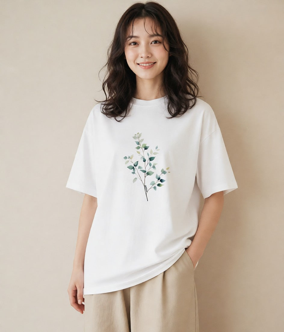 グラフィックTシャツ レディース ボタニカル 植物 イラスト ビーチ デイリーウェア 白T YMAZO