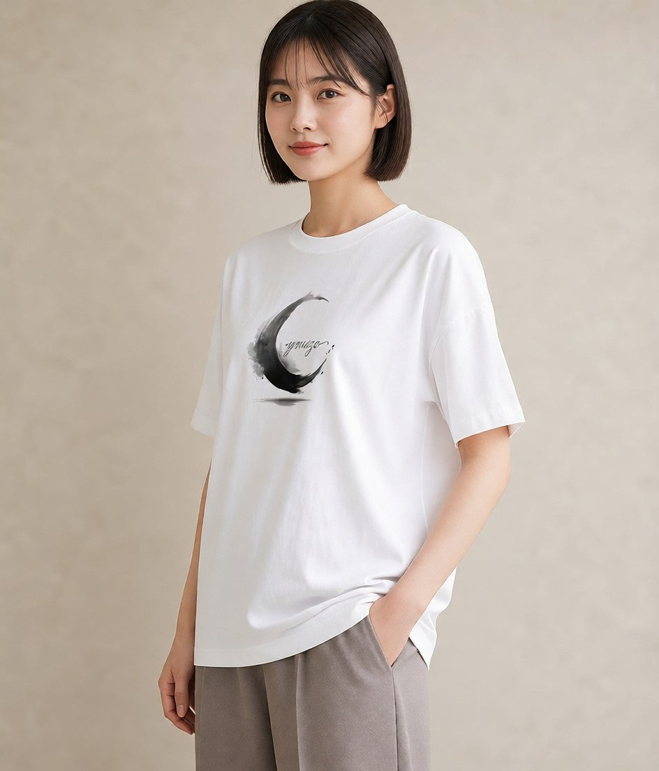 プリントTシャツ レディース 青の水彩 風景 ブルー ナチュラル アンティーク イラスト レトロ 親子 20代 白T YMAZO