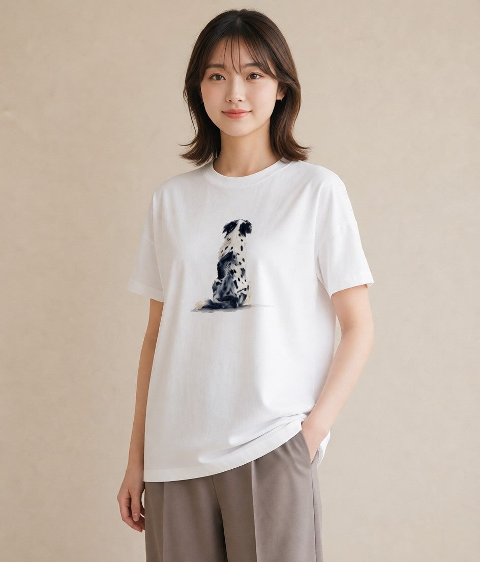 プリントTシャツ レディース 子犬 犬 いぬ イラスト 普段使い 母の日 ビーチ 白T YMAZO
