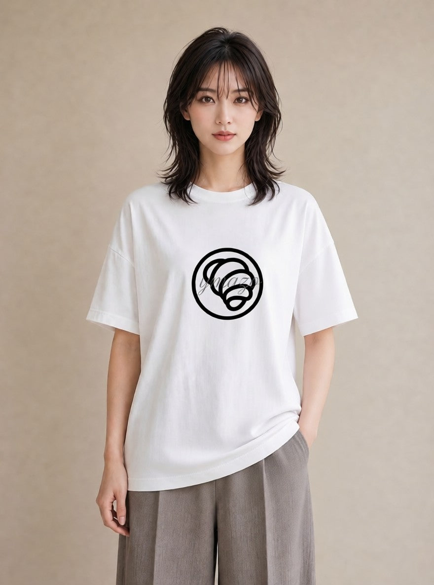 Tシャツ レディース パン ベーカリー イラスト 韓国風 部屋着 女性向けギフト 白T YMAZO