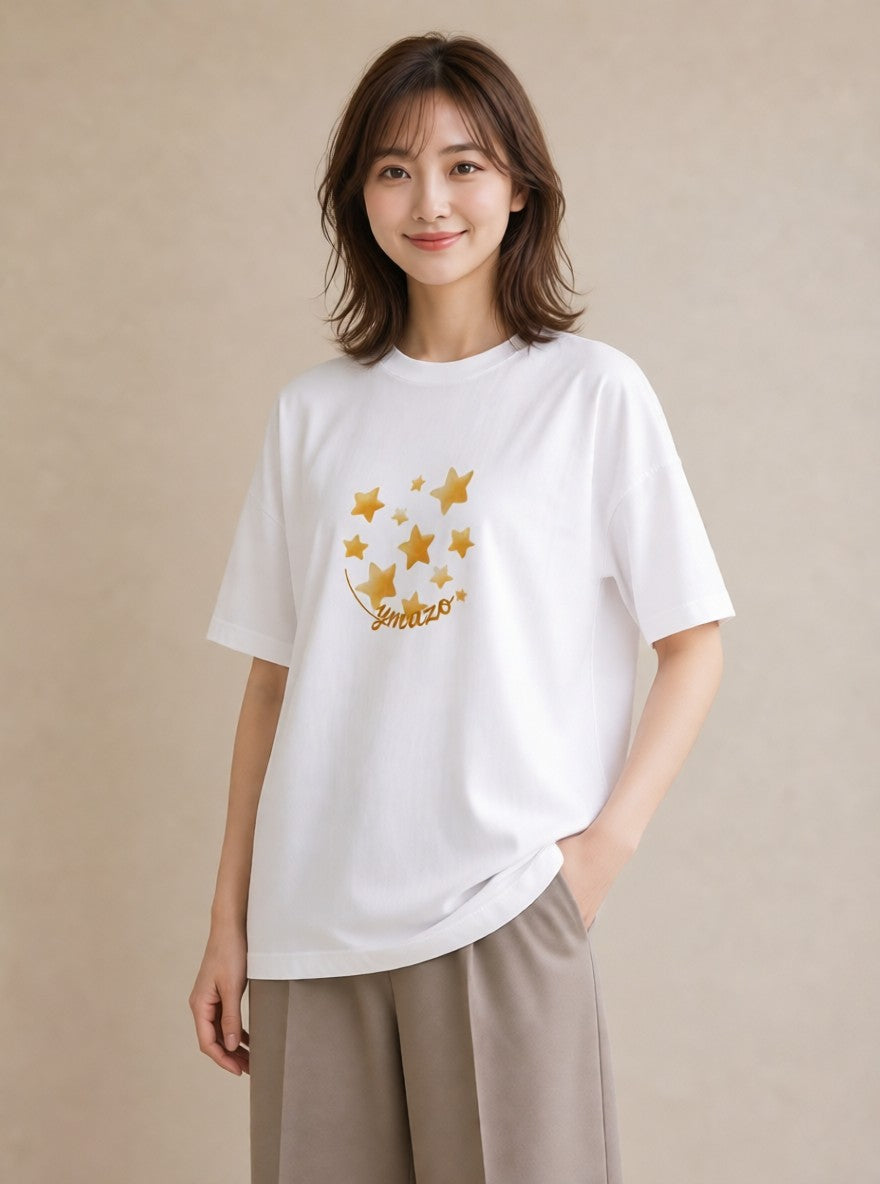 Tシャツ レディース ヒトデ 海の生き物 海 イラスト モード お出かけ 普段着 白T YMAZO