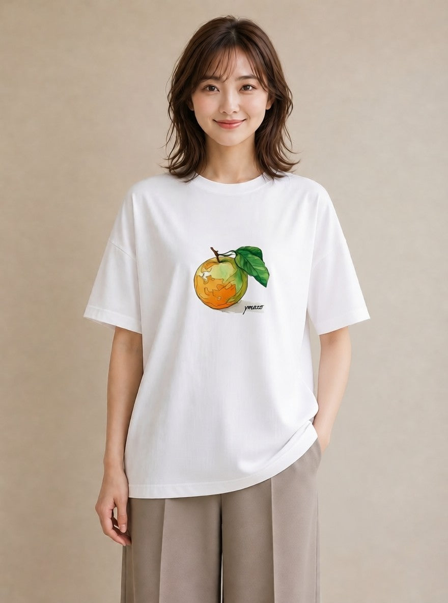 プリントTシャツ レディース もも 食べ物 フード イラスト シック 春コーデ 姉妹 白T YMAZO