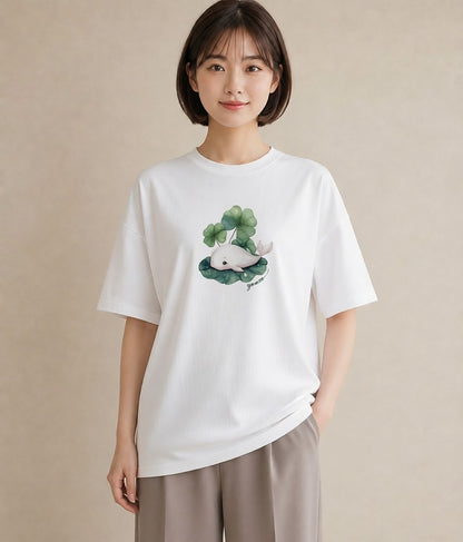 半袖Tシャツ レディース チンアナゴ 海の生き物 海 イラスト ゆるかわ 春服 ミセス 白T YMAZO