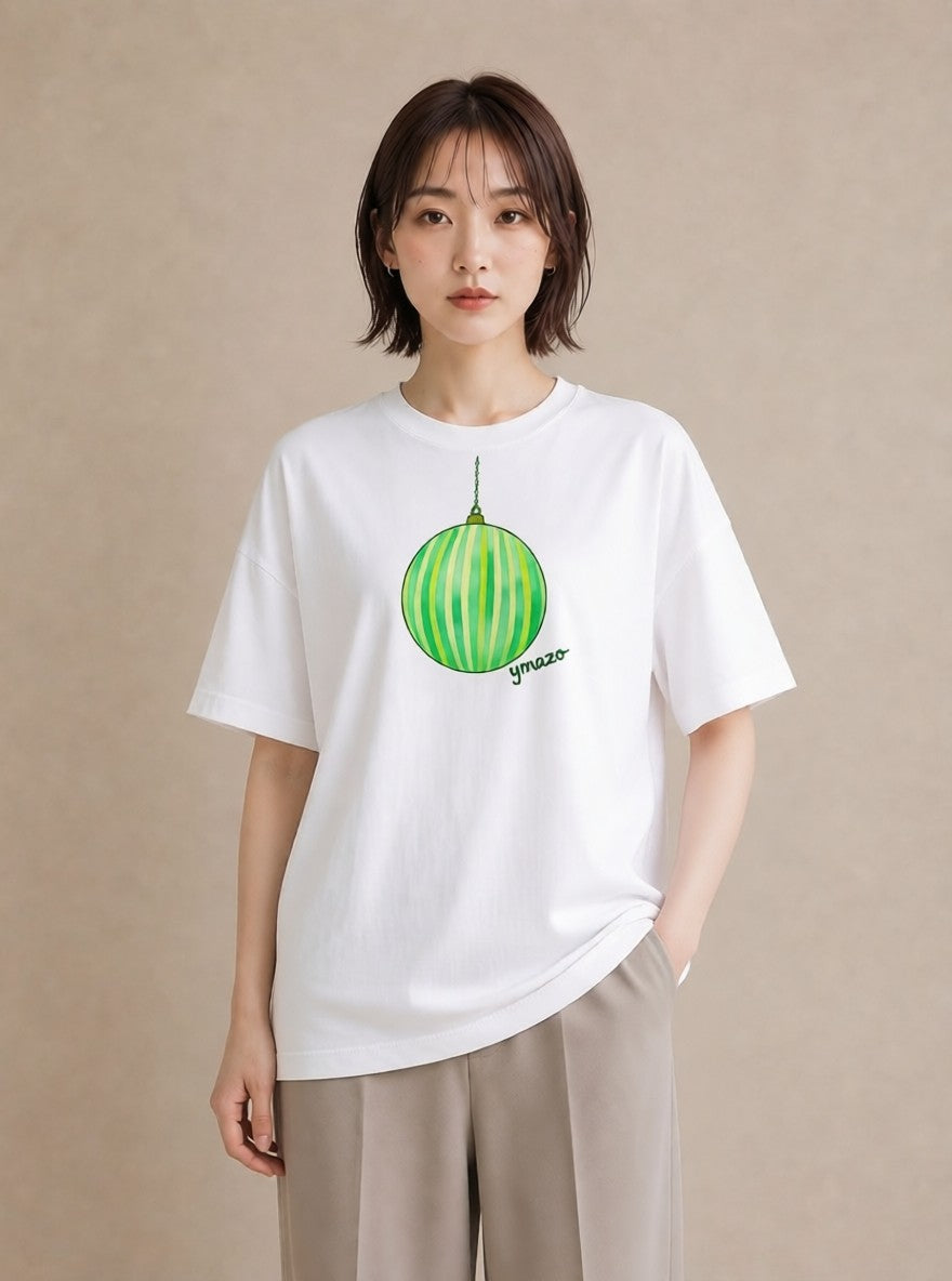 プリントTシャツ レディース 風鈴 ガラス 夏 ナチュラル アンティーク イラスト 抜け感 母の日 ビーチ 白T YMAZO