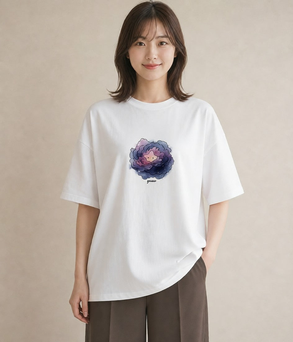 半袖Tシャツ レディース 射手座 星空 宇宙 イラスト 上品 送別ギフト 通勤 白T YMAZO