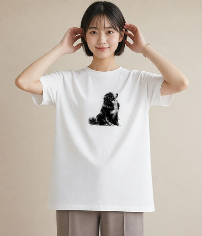 デザインTシャツ レディース バーニーズマウンテンドッグ 犬 いぬ イラスト 旅行コーデ おしゃれギフト 社会人 白T YMAZO