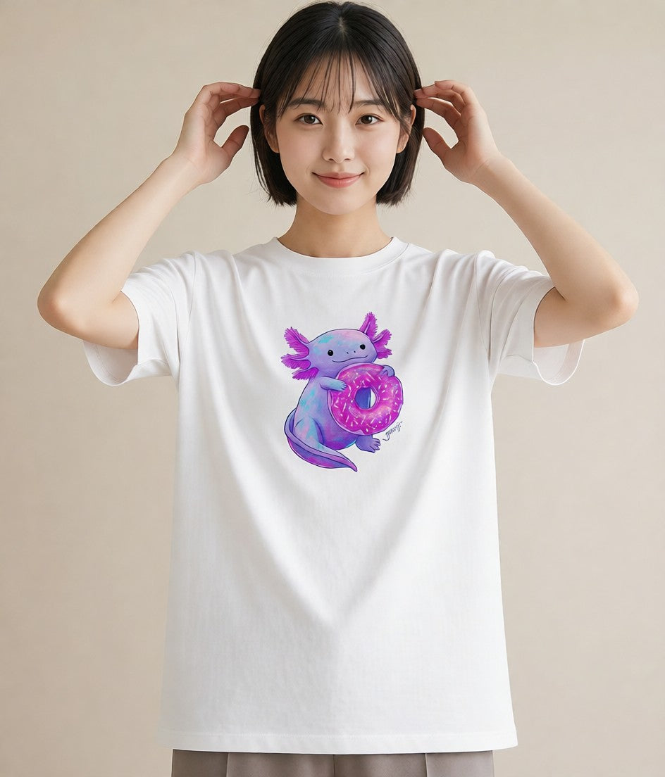 プリントTシャツ レディース ドーナツ 食べ物 フード イラスト モード クリスマス 旅行 白T YMAZO