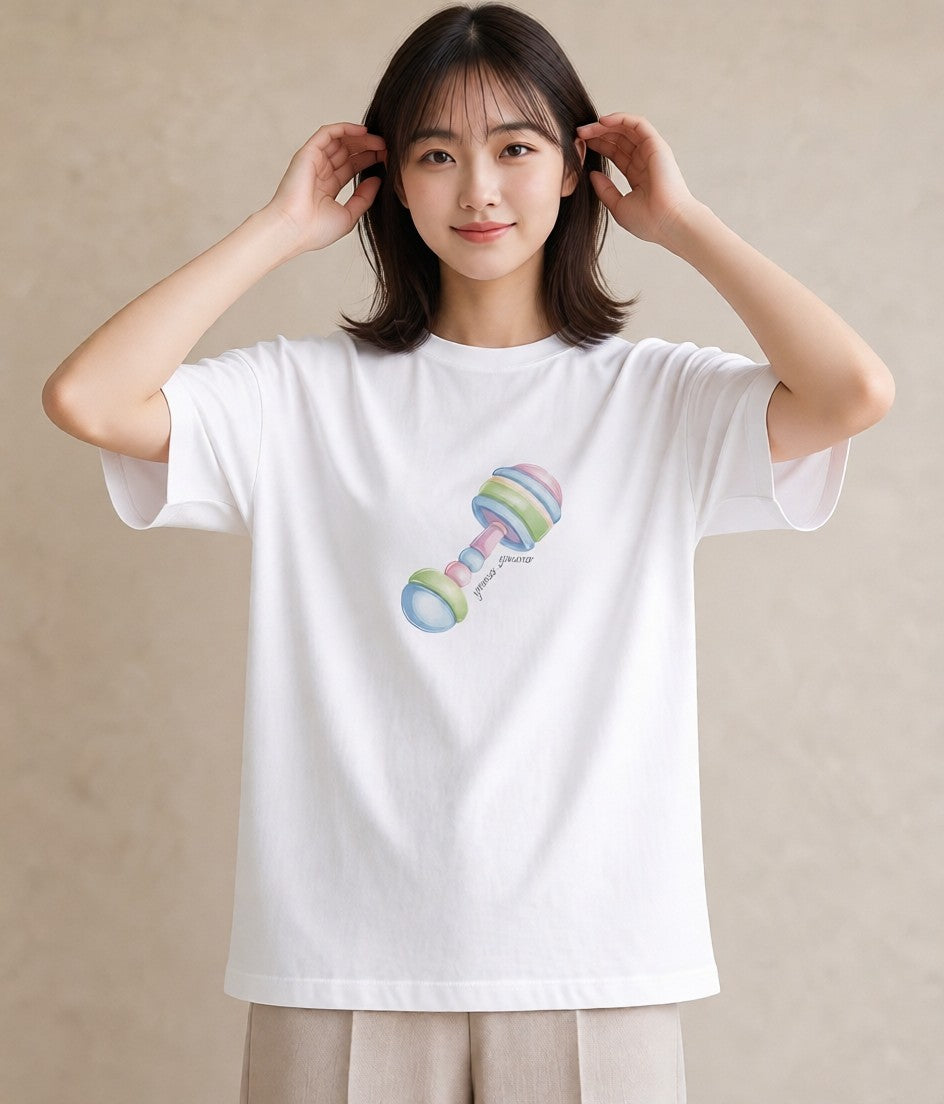 グラフィックTシャツ レディース マカロン 食べ物 フード イラスト きれいめ 買い物 夏コーデ 白T YMAZO