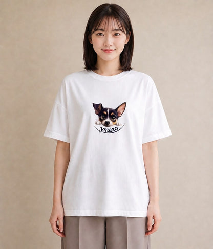 グラフィックTシャツ レディース チワワ 犬 いぬ イラスト モード 買い物 夏コーデ 白T YMAZO