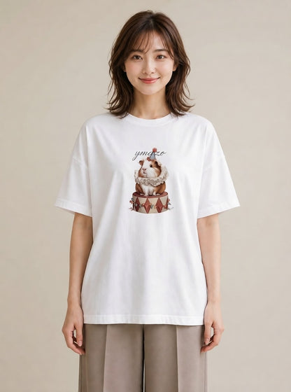 グラフィックTシャツ レディース ライオンラビット ペット 動物 イラスト 普段使い 春コーデ 姉妹 白T YMAZO