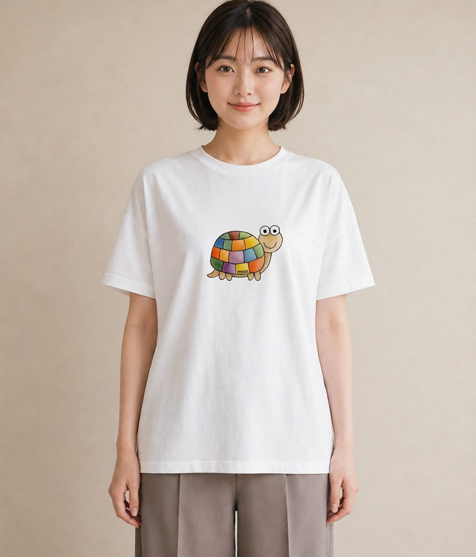 半袖Tシャツ レディース かたつむり 昆虫 虫 イラスト カジュアル お出かけ 普段着 白T YMAZO